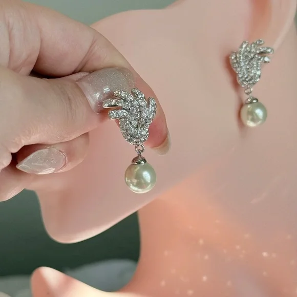 Chic Silver and Pearl Drop Earrings